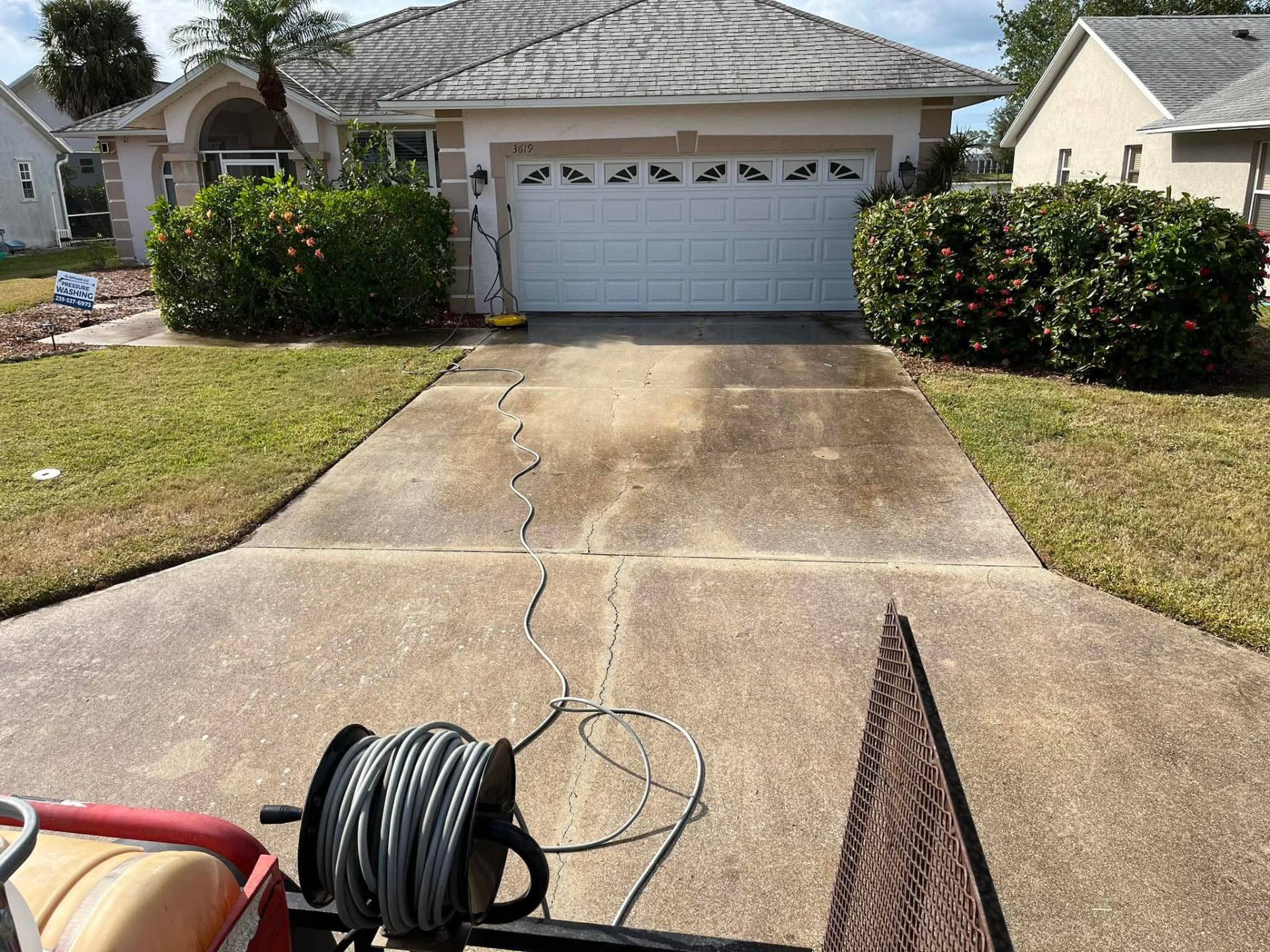 Driveway softwash after