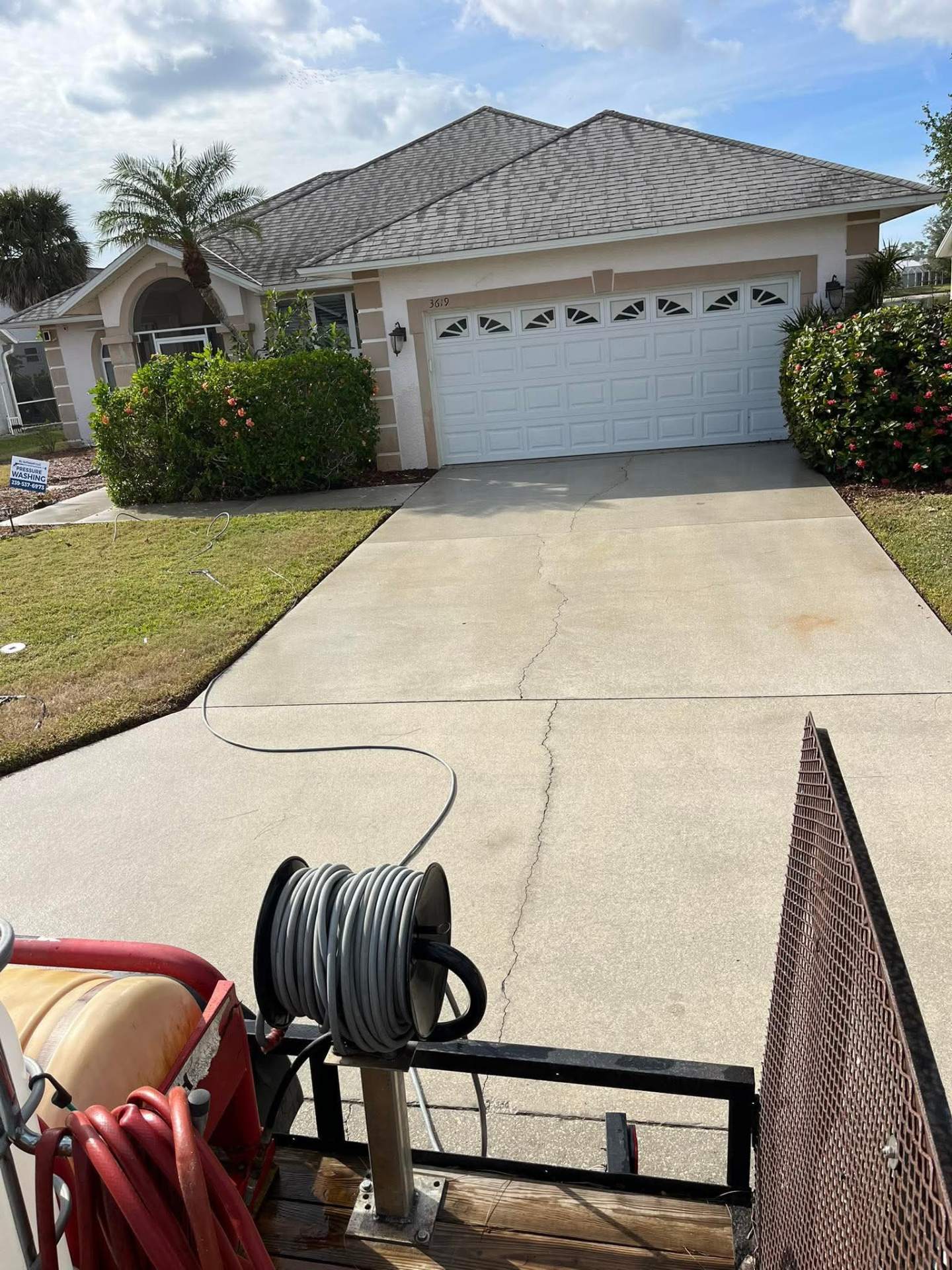 Driveway softwash before